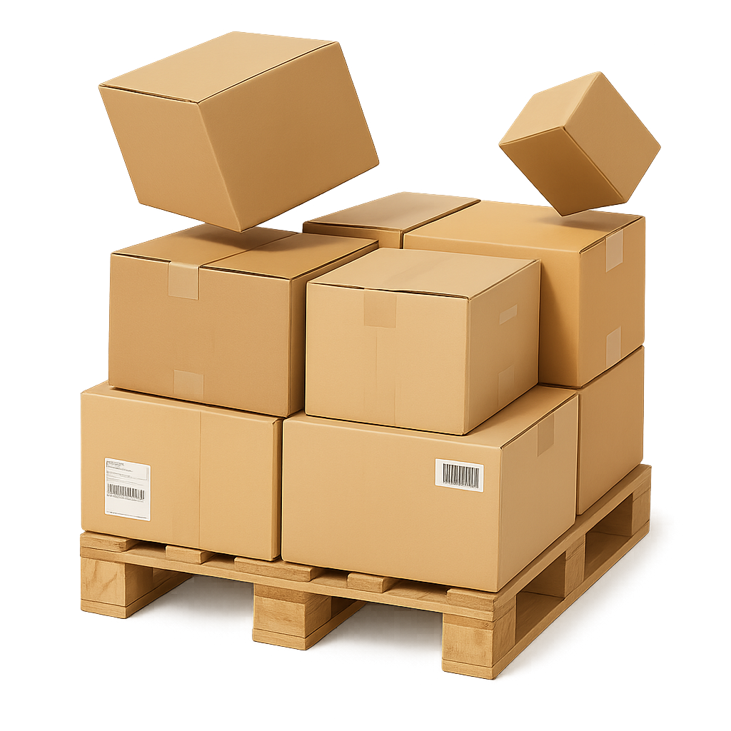 Instaship express shipping background with packages and fast delivery illustration